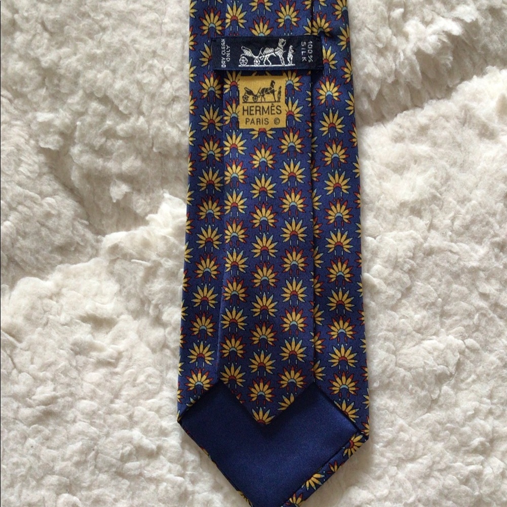 Hermes Authentic 100% Silk Soie Mens Tie Made in France 7398 PA - Picture 10 of 12